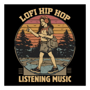 Lofi hip hop chillhop muziek perfect poster