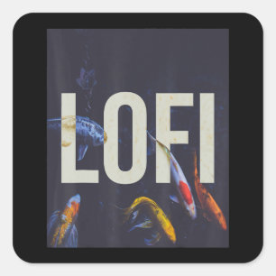 Lofi Hip Hop Tokyo Japan Koi Fish Vierkante Sticker