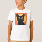 Lofi Style Black Cat T-shirt (Voorkant)