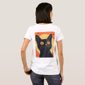 Lofi Style Black Cat T-Shirt (Achterkant volledig)