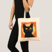 Lofi Style Black Cat Tote Bag (Voorkant (product))