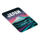 LoFi Vaporwave Retro 80s Japan Mount Fuji Magneet (Rechterzijde)