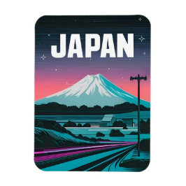 LoFi Vaporwave Retro 80s Japan Mount Fuji Magneet