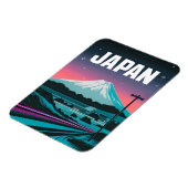 LoFi Vaporwave Retro 80s Japan Mount Fuji Magneet (Linkerzijde)
