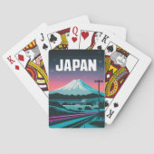 LoFi Vaporwave Retro 80s Japan Mount Fuji Pokerkaarten (Achterkant)