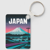 LoFi Vaporwave Retro 80s Japan Mount Fuji Sleutelhanger (Achterkant)