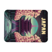 LoFi Vaporwave Retro 80s Japanse Tempel Sakura Magneet (Horizontaal)