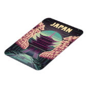 LoFi Vaporwave Retro 80s Japanse Tempel Sakura Magneet (Linkerzijde)