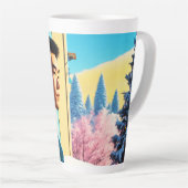 Lofi Winter Vakantie Hunk 03 Latte Mok (Rechterhoek)