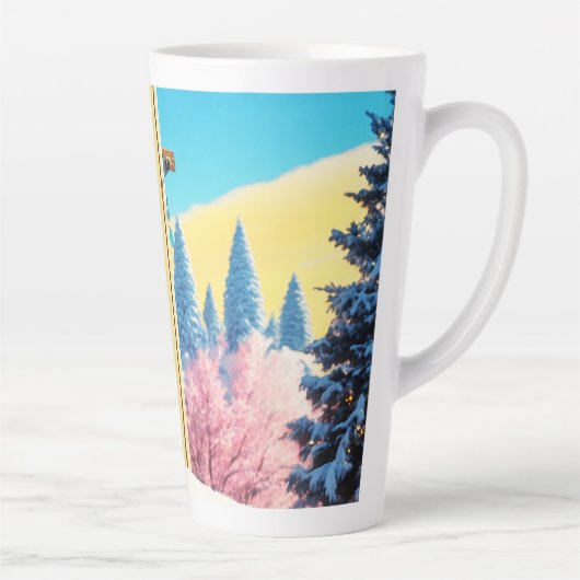 Lofi Winter Vakantie Hunk 03 Latte Mok (Rechts)