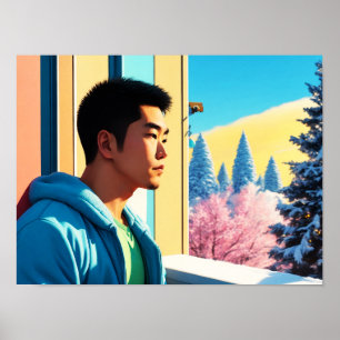 Lofi Winter Vakantie Hunk 03 Poster