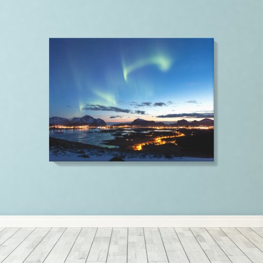 Lofoten Aurora Canvas Afdruk (Insitu (Houten vloer))