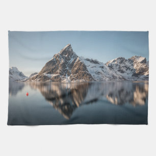 Lofoten Berglandschap Foto Theedoek