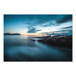 Lofoten Blue Hour Seascape Foto Afdruk