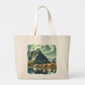 Lofoten Eilanden, Noorwegen: Iconische bestemminge Grote Tote Bag (Achterkant)