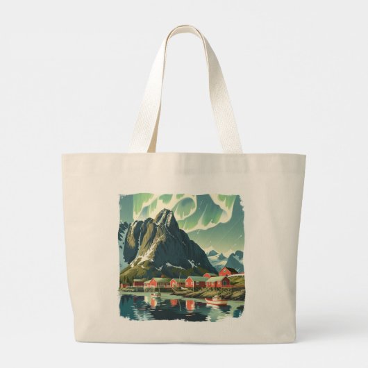Lofoten Eilanden, Noorwegen: Iconische bestemminge Grote Tote Bag (Achterkant)