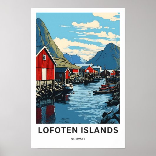 Lofoten Eilanden Noorwegen Reisprint Poster (Voorkant)