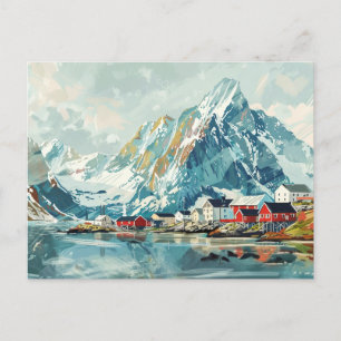Lofoten Eilanden, Noorwegen Retro Reizen Briefkaart