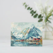Lofoten Eilanden, Noorwegen Retro Reizen Briefkaart (Staand voorkant)