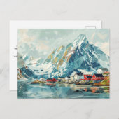 Lofoten Eilanden, Noorwegen Retro Reizen Briefkaart (Voorkant / Achterkant)