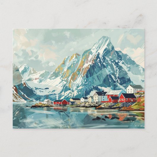 Lofoten Eilanden, Noorwegen Retro Reizen Briefkaart (Voorkant)