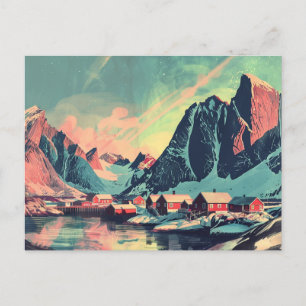 Lofoten Eilanden, Noorwegen Retro Reizen Briefkaart