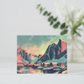 Lofoten Eilanden, Noorwegen Retro Reizen Briefkaart (Staand voorkant)