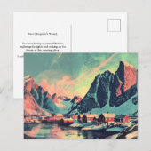 Lofoten Eilanden, Noorwegen Retro Reizen Briefkaart (Voorkant / Achterkant)