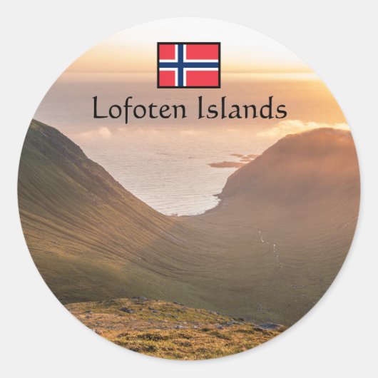 Lofoten-eilanden Noorwegen Ronde Sticker (Voorkant)