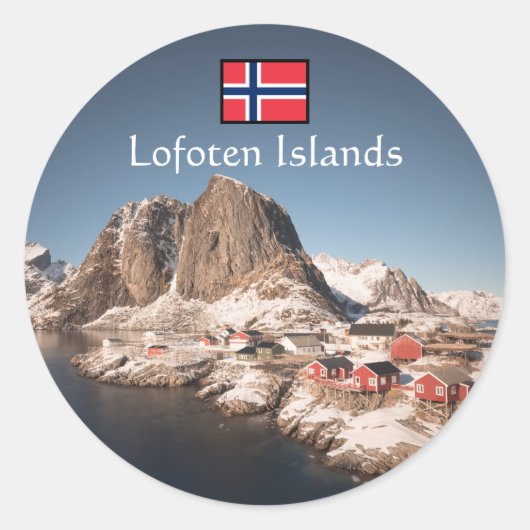 Lofoten-eilanden Noorwegen Ronde Sticker (Voorkant)