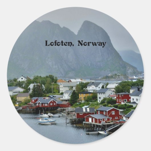 Lofoten-eilanden, Noorwegen Ronde Sticker (Voorkant)