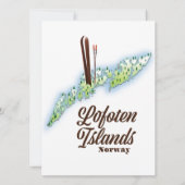 Lofoten eilanden, Noorwegen ski poster. (Achterkant)