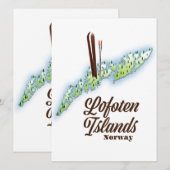 Lofoten eilanden, Noorwegen ski poster. (Voorkant / Achterkant)