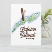 Lofoten eilanden, Noorwegen ski poster. (Staand voorkant)