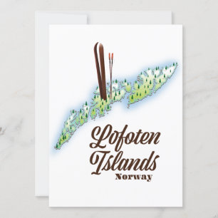 Lofoten eilanden, Noorwegen ski poster.
