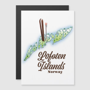 Lofoten eilanden, Noorwegen ski poster.