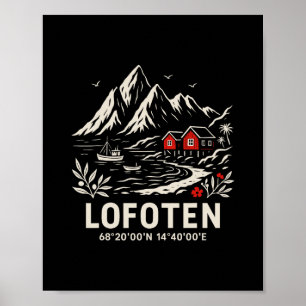 Lofoten-eilanden Noorwegen strandvakantie Poster