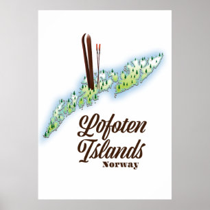 Lofoten-eilanden, poster van Noorwegen.