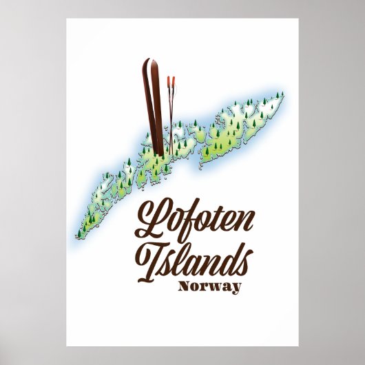 Lofoten-eilanden, poster van Noorwegen. (Voorkant)