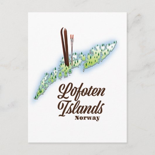 Lofoten-eilanden, poster van Noorwegen. Briefkaart (Voorkant)