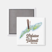 Lofoten-eilanden, poster van Noorwegen. Magneet (Voorkant / Achterkant)