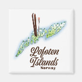 Lofoten-eilanden, poster van Noorwegen. Magneet (Voorkant)