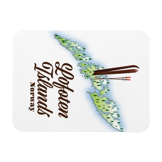 Lofoten-eilanden, poster van Noorwegen. Magneet (Horizontaal)