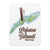 Lofoten-eilanden, poster van Noorwegen. Magneet (Verticaal)