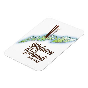 Lofoten-eilanden, poster van Noorwegen. Magneet