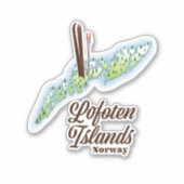 Lofoten-eilanden, poster van Noorwegen. Sticker (Voorkant)