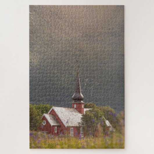 Lofoten Islands Flakstad Church Legpuzzel (Verticaal)
