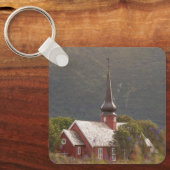 Lofoten Islands Flakstad Church Sleutelhanger (Voorkant)
