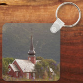 Lofoten Islands Flakstad Church Sleutelhanger (Achterkant)