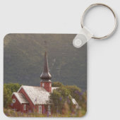 Lofoten Islands Flakstad Church Sleutelhanger (Achterkant)